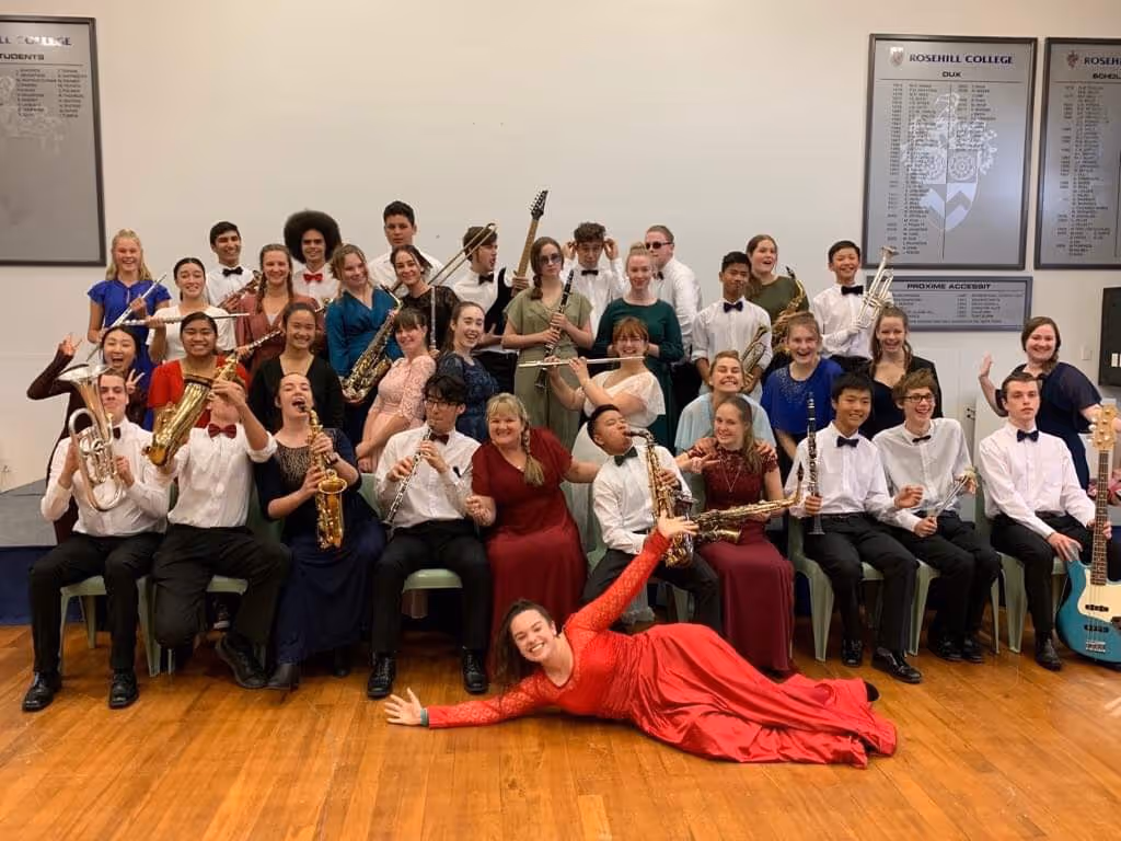 Rosehill College music students performing