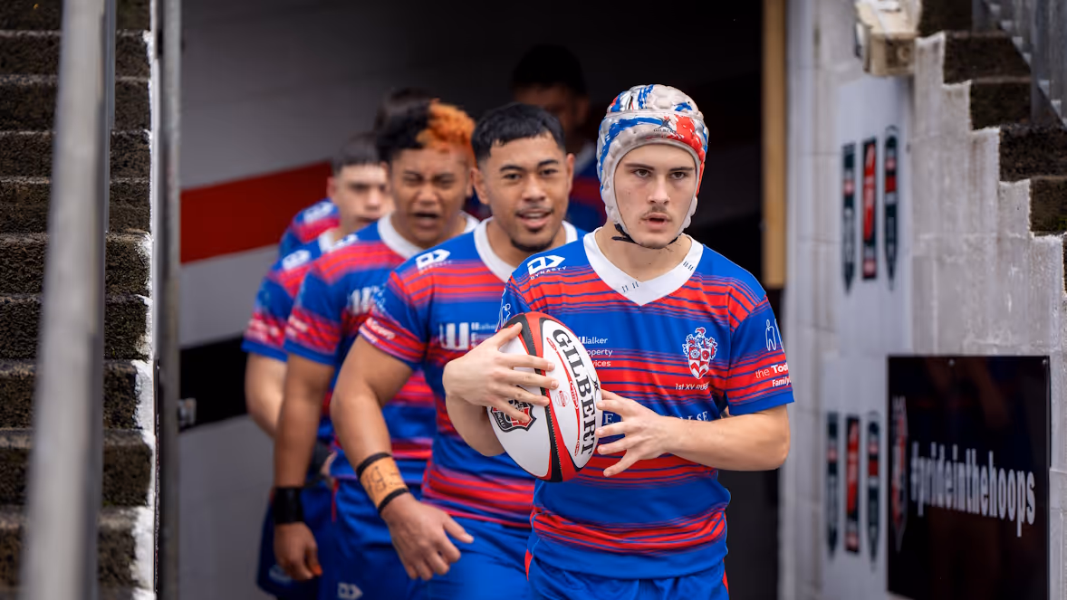 Rosehill College rugby team in action