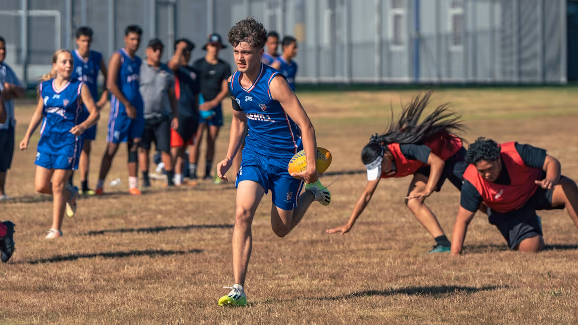 Rosehill College students playing touch