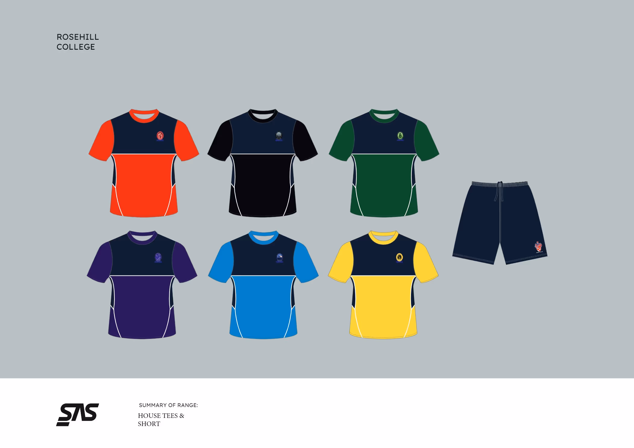 Rosehill College House shirts worn for Physical Education