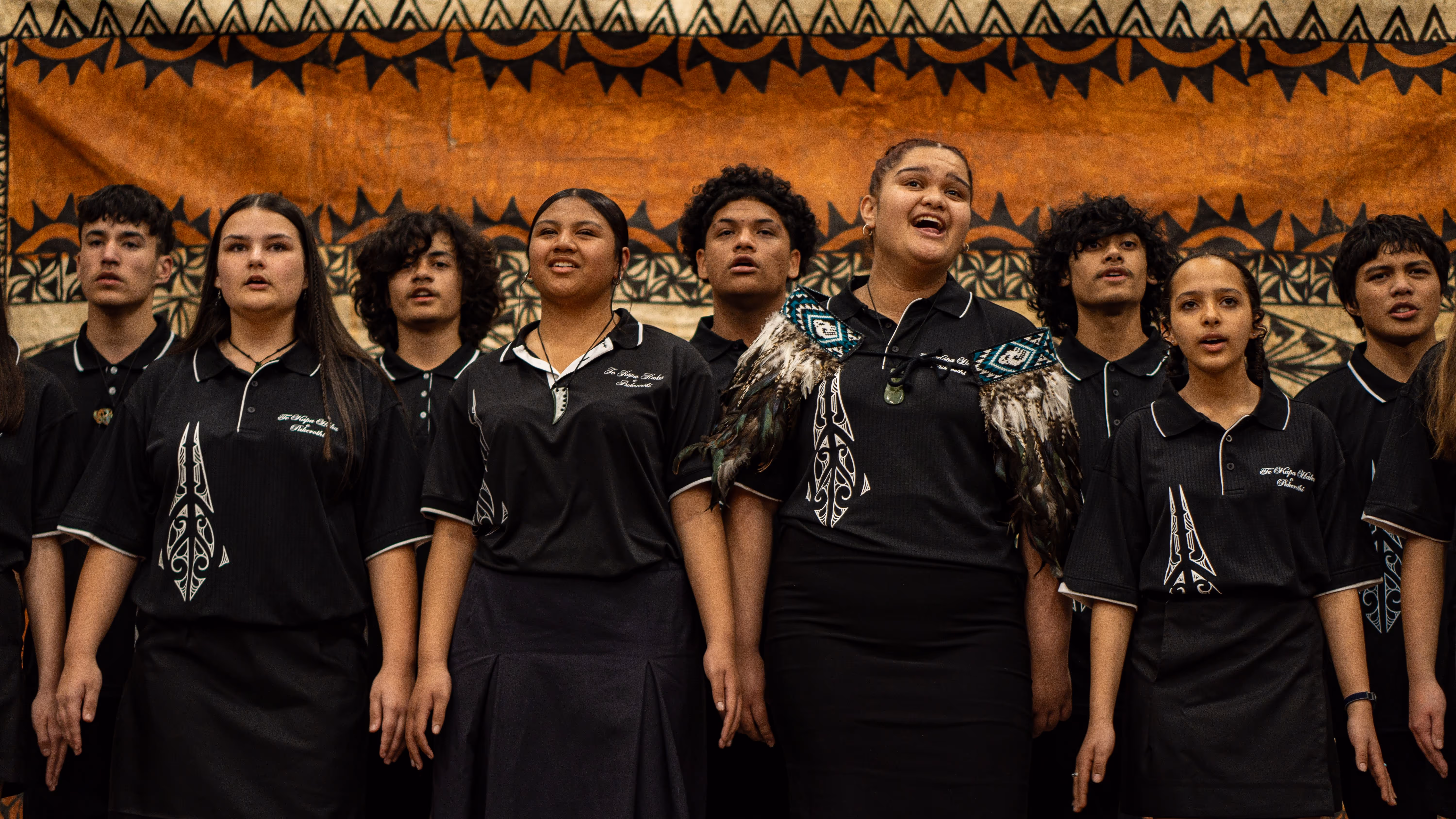 Rosehill College kapa haka group performing