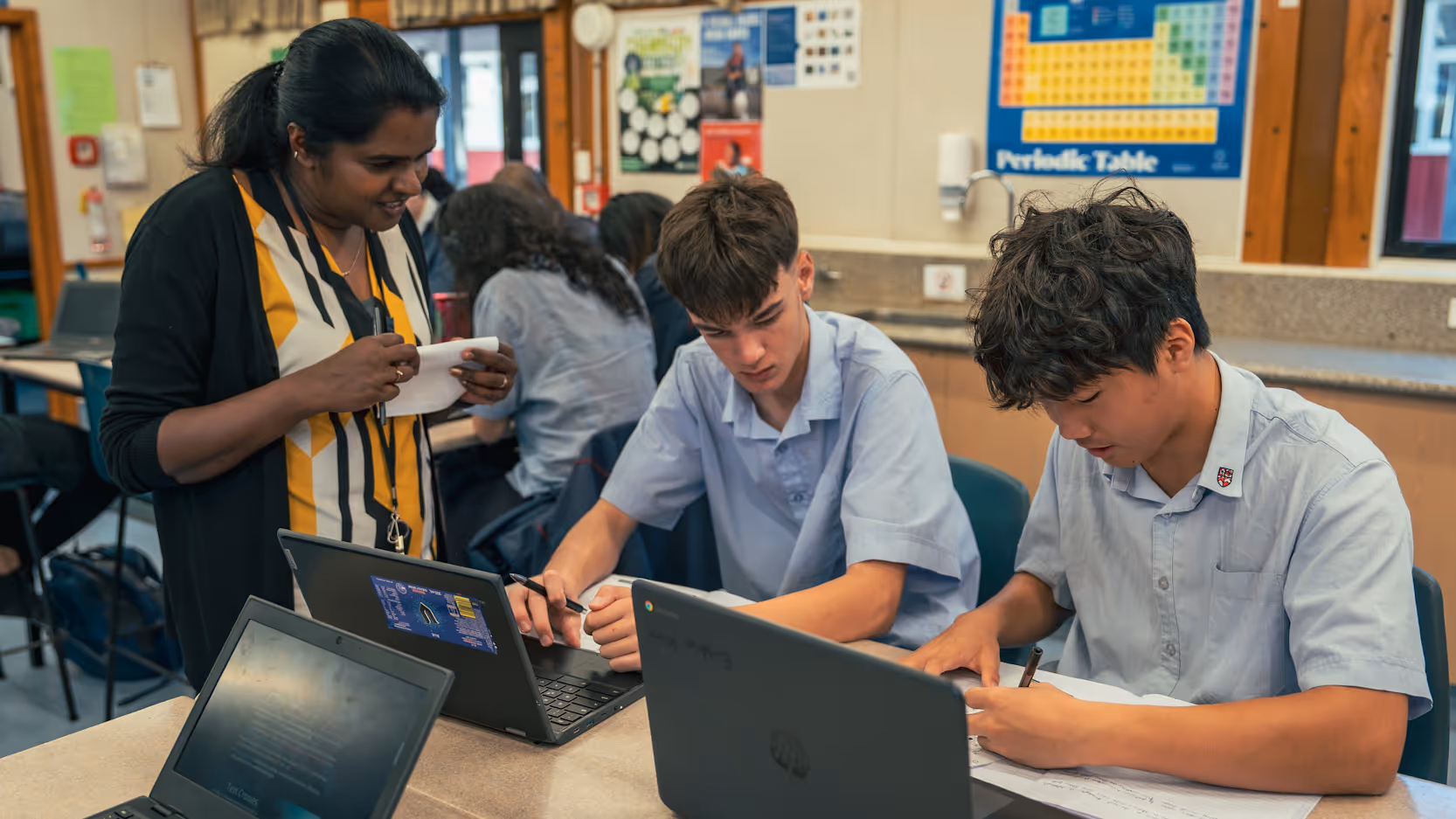 Students focused on their learning in a Rosehill College classroom